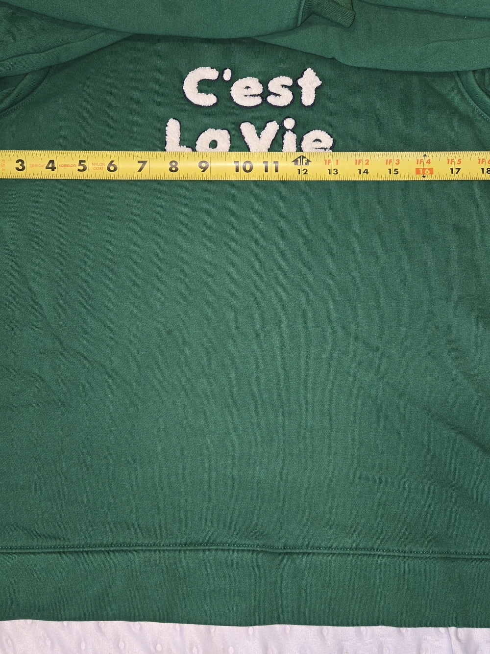 Talbots Green Embroidered C’La Vie Long Sleeve Sweatshirt Size M - Picture 4 of 5